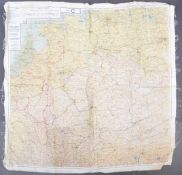 WWII SECOND WORLD WAR SILK ESCAPE MAP - BELGIUM, FRANCE & GERMANY