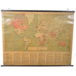 ORIGINAL VINTAGE 1920S / 1930S LARGE WALL ATLAS - HIGHLANDS PARK SAS RELATED