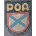 SCARCE WWII INTEREST GERMAN RUSSIAN VOLUNTEERS UNIFORM PATCH