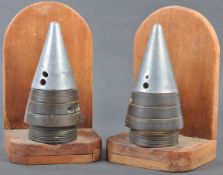 WWII SECOND WORLD WAR PAIR OF ANTI-AIRCRAFT FUSES BOOKENDS