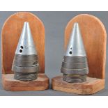 WWII SECOND WORLD WAR PAIR OF ANTI-AIRCRAFT FUSES BOOKENDS