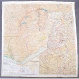 WWII SECOND WORLD WAR SILK ESCAPE MAP - FRANCE & GERMANY