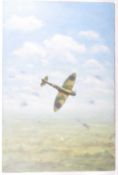 PETER COOMBS - 20TH CENTURY - OIL ON CANVAS OF SPITFIRE