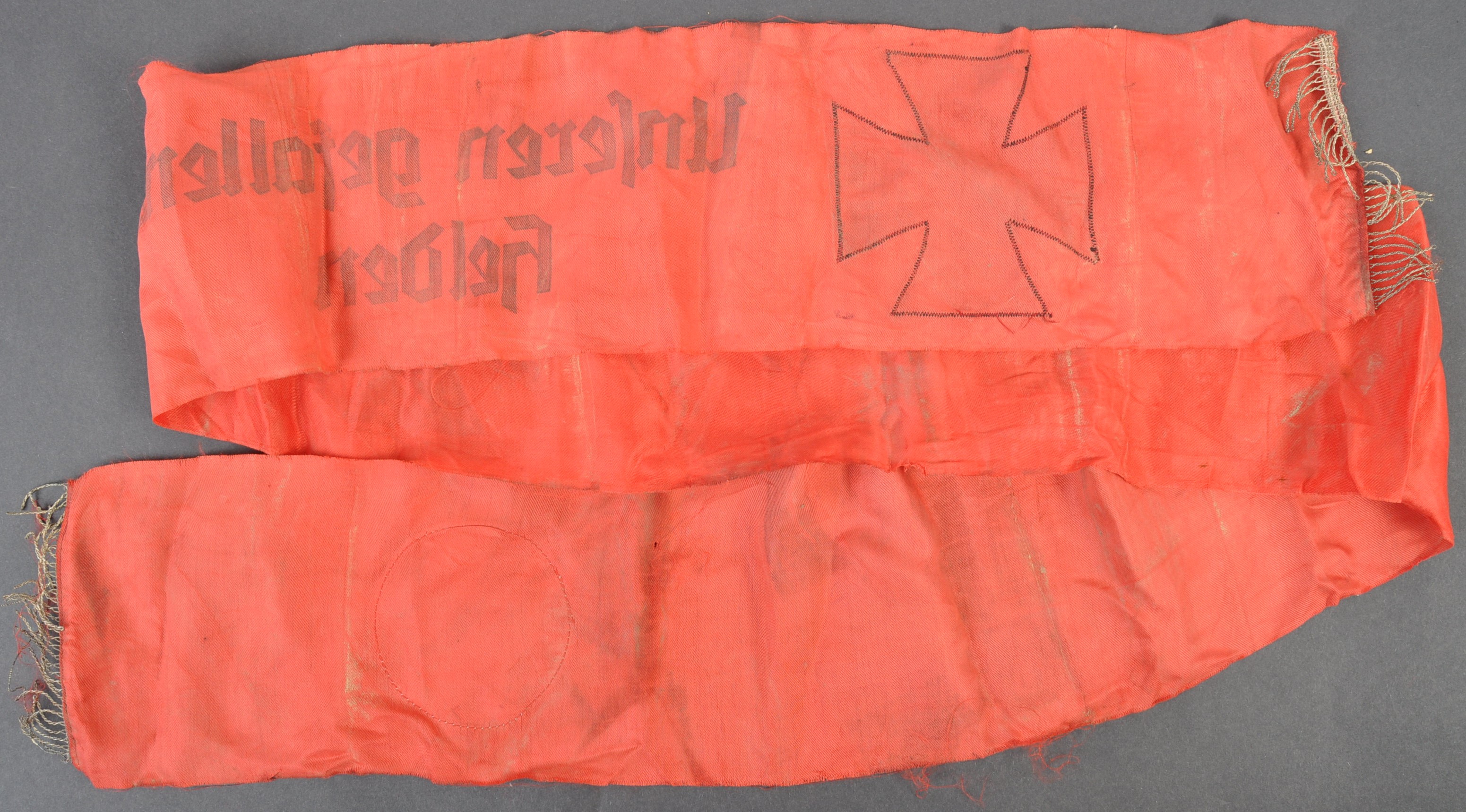 RARE ORIGINAL WWII NAZI GERMAN ' OUR FALLEN HERO ' SASH - Image 6 of 6