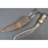 ANTIQUE EARLY 20TH CENTURY GURKHA KUKRI KNIFE - COMPLETE