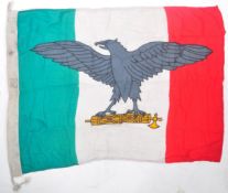 WWII ITALIAN MUSSOLINI UNIT LINEN FLAG DATED 1944