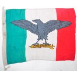 WWII ITALIAN MUSSOLINI UNIT LINEN FLAG DATED 1944