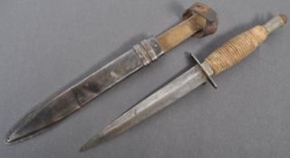 WWII SECOND WORLD WAR SOE FIGHTING KNIFE - CAPT ROBERT MALOUBIER