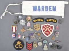 COLLECTION OF WWII ARP AIR RAID PRECAUTIONS RELATED BADGES