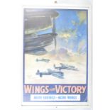 WINGS FOR VICTORY - VINTAGE WOODEN RECRUITMENT POSTER
