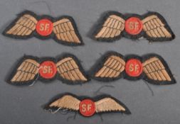 WWII INTEREST ' SF ' JEDBURGH CLOTH UNIFORM PATCHES