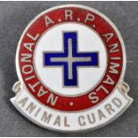 RARE ORIGINAL ARP ' ANIMAL GUARD ' ENAMEL BADGE