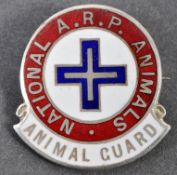 RARE ORIGINAL ARP ' ANIMAL GUARD ' ENAMEL BADGE