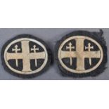 WWII INTEREST - PAIR OF VINTAGE GERMAN / NORWAY UNIFORM PATCHES