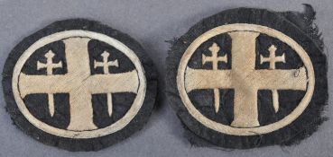 WWII INTEREST - PAIR OF VINTAGE GERMAN / NORWAY UNIFORM PATCHES