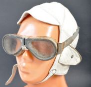 WWII BELIEVED ATA AIR TRANSPORT AUXILLIARY LADIES HELMET & GOGGLES