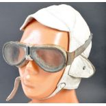 WWII BELIEVED ATA AIR TRANSPORT AUXILLIARY LADIES HELMET & GOGGLES