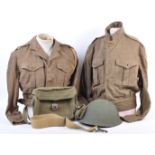 COLLECTION OF ASSORTED WWII RELATED UNIFORM ITEMS