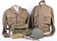 COLLECTION OF ASSORTED WWII RELATED UNIFORM ITEMS