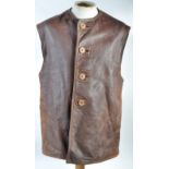 WWII INTEREST - ORIGINAL VINTAGE RAF GROUND CREW LEATHER JERKIN