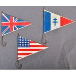 SET OF WWII SECOND WORLD WAR ' LIBERATION ' TINPLATE FLAGS