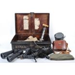 COLLECTION OF ASSORTED MILITARY ITEMS HOUSED IN WW1 TRUNK