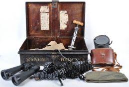 COLLECTION OF ASSORTED MILITARY ITEMS HOUSED IN WW1 TRUNK