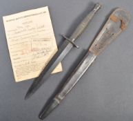 WWII FAIRBAIRN SYKES ROYAL MARINES FIGHTING DAGGER FROM ONE F. LEWIS