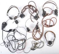 COLLECTION OF WWII PERIOD WIRELESS RADIO HEADSETS / HEADPHONES