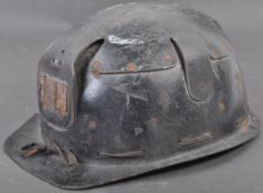 RARE WWII PERIOD ' BEVIN BOYS ' FIBRE CONSTRUCTION MINING HELMET