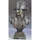 LARGE ANTIQUE PATINATED METAL BUST OF NAPOLEON BONAPARTE