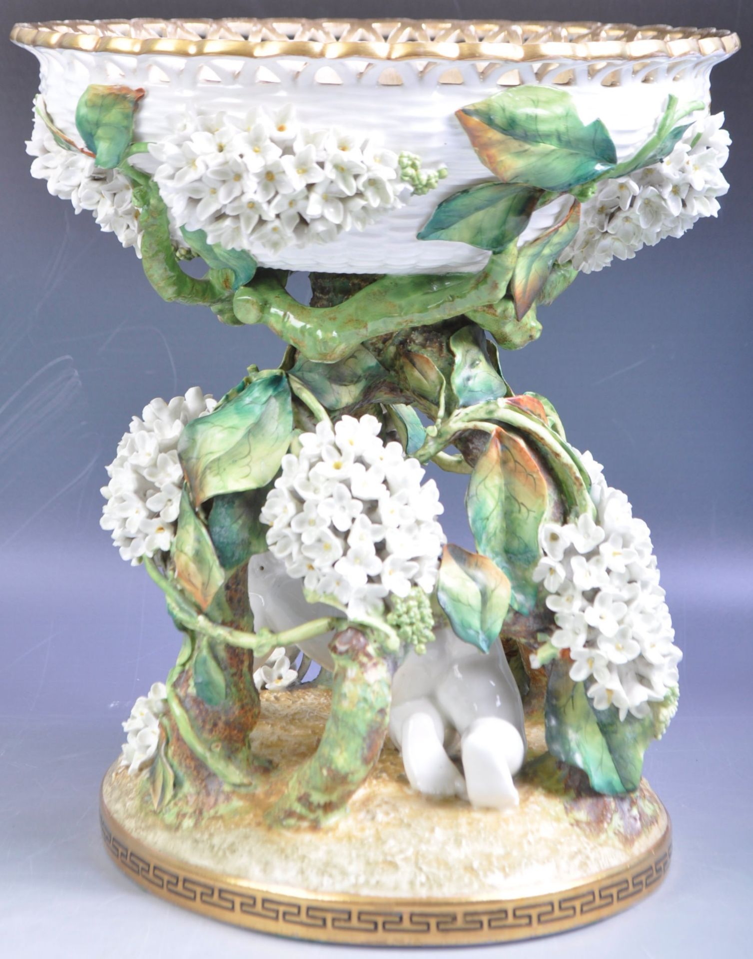 LARGE AND IMPRESSIVE MOORE BROS PORCELAIN TABLE CENTERPIECE - Image 6 of 9