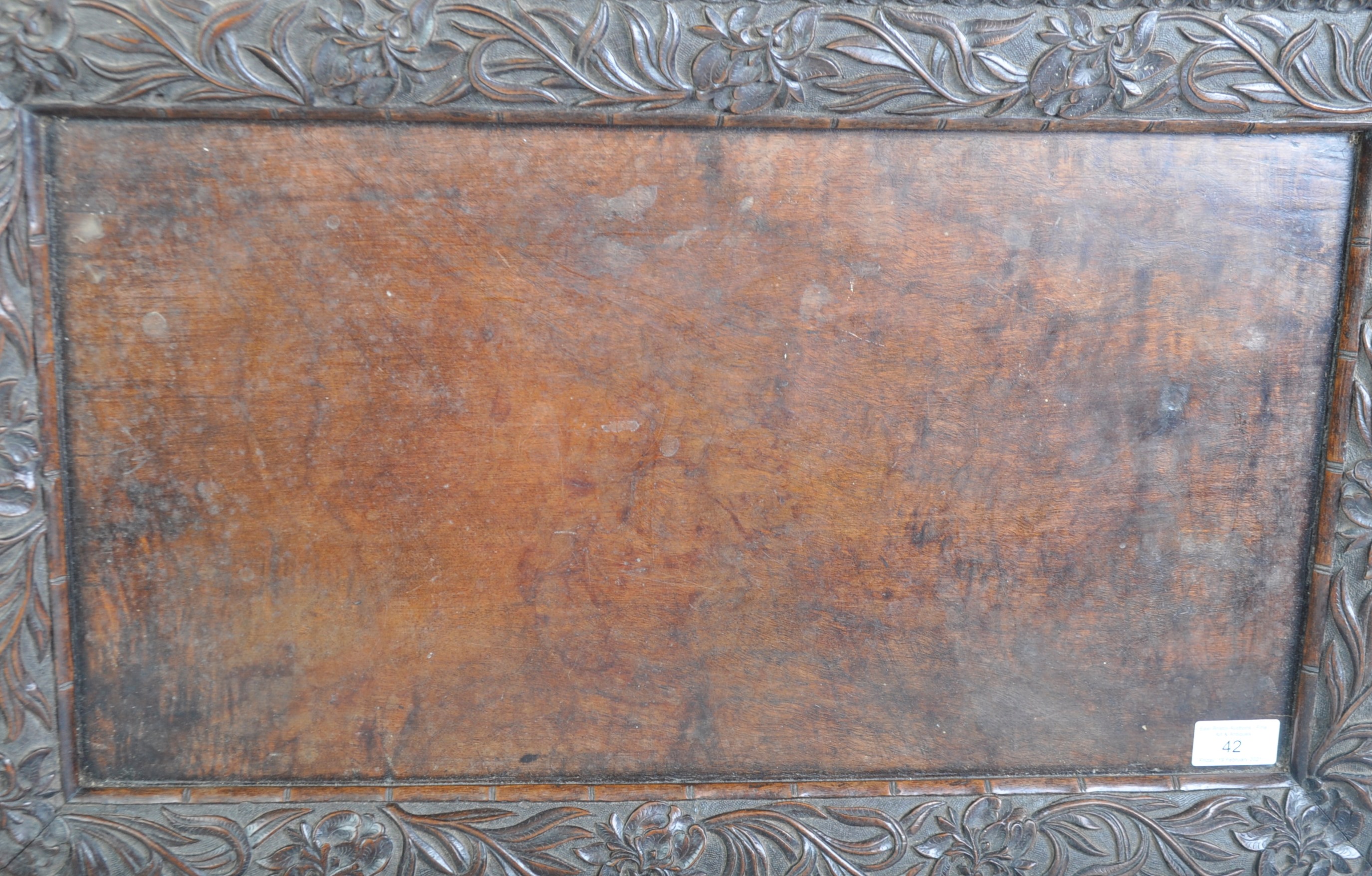 18TH CENTURY CHINESE CARVED HARDWOOD SERVING TRAY - Image 2 of 7