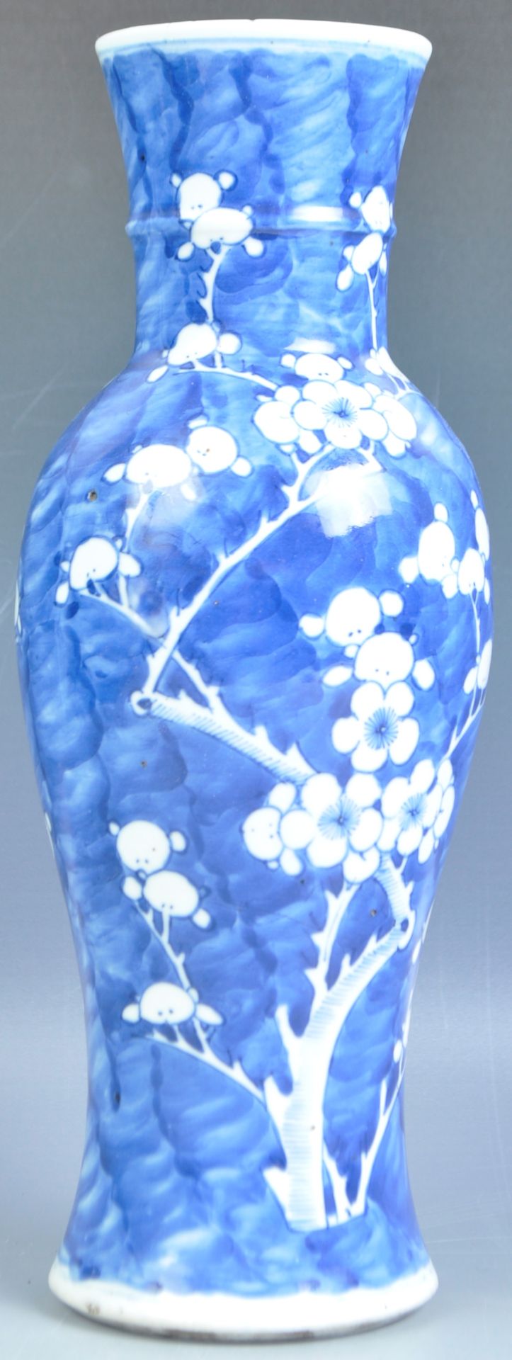 19TH CENTURY CHINESE BLUE & WHITE PRUNUS PATTERN VASE