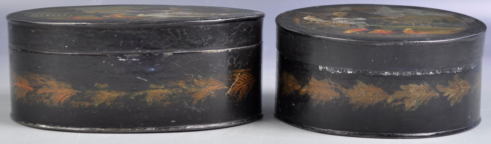 19TH CENTURY GEORGIAN REGENCY PONTYPOOL TOLEWARE PAINTED POTS - Image 2 of 6