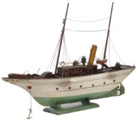 20TH CENTURY HAND BUILT MODEL OF A TRAWLER STEAM BOAT