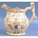 19TH CENTURY STAFFORDSHIRE LUSTER JUG OF VAN AMBURGH THE LION TAMER