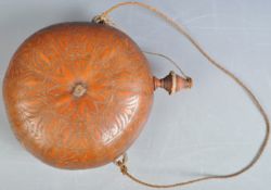 ANTIQUE 19TH CENTURY SOUTH AMERICAN CARVED GOURD POWDER FLASK