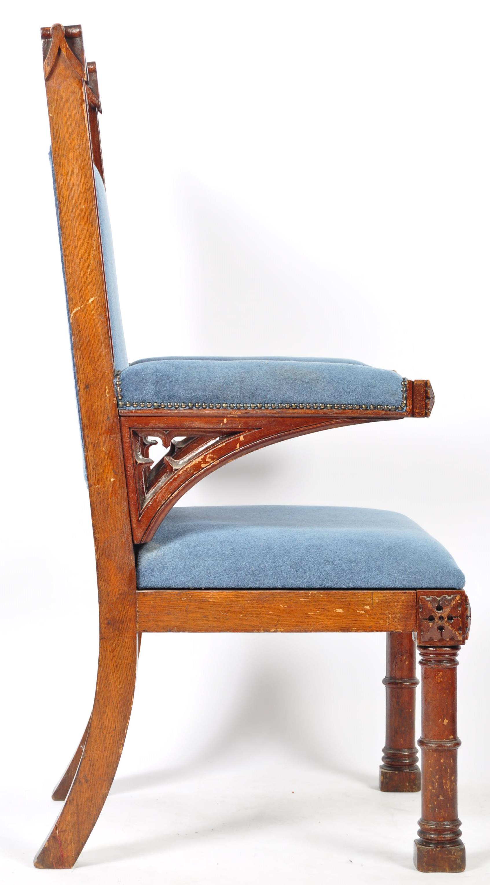 19TH CENTURY VICTORIAN GOTHIC REVIVAL OAK ARMCHAIR - Image 6 of 8