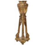 20TH CENTURY GILT CARVED URN STAND / PLANTER