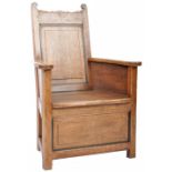 19TH CENTURY GEORGIAN LIGHT OAK HALL CHAIR / ARMCHAIR