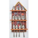 ANTIQUE 19TH CENTURY DUTCH PAINTED SPOON RACK