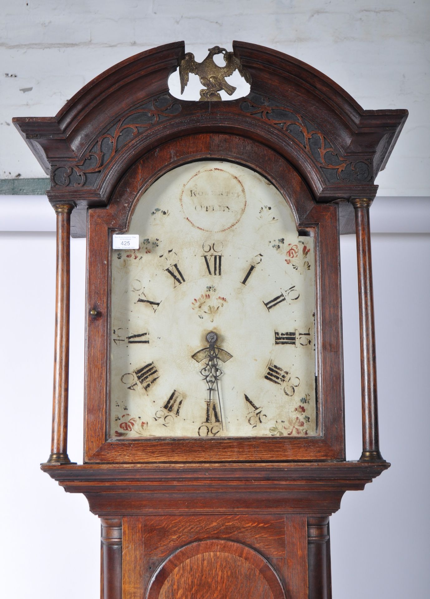 18TH CENTURY GEORGIAN PAINTED DIAL LONGCASE CLOCK - Image 2 of 19