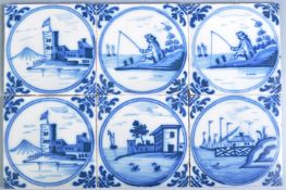 ANTIQUE SET OF 19TH CENTURY DUTCH BLUE AND WHITE TILES