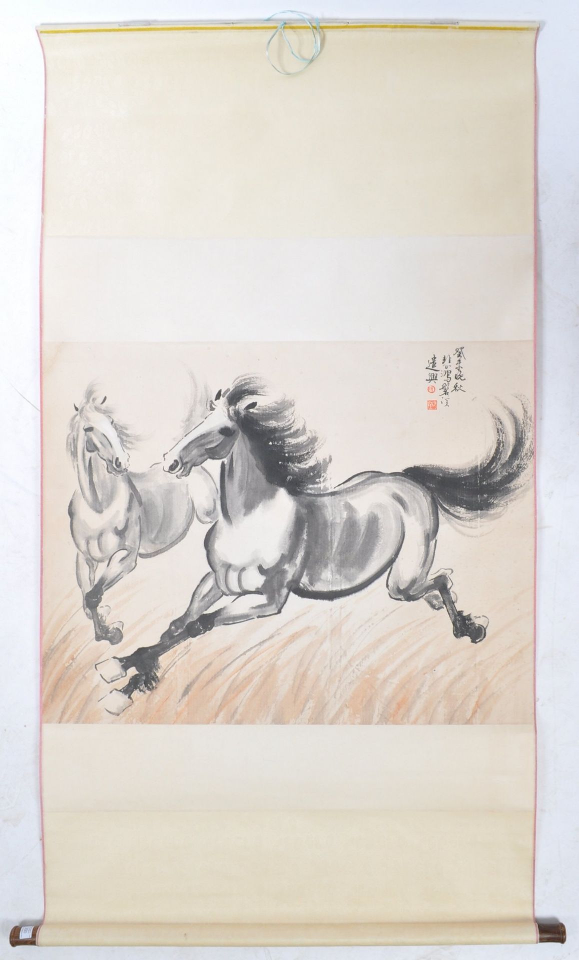 XU BEIHONG (1895-1953) INK ON PAPER OF HORSES RACING