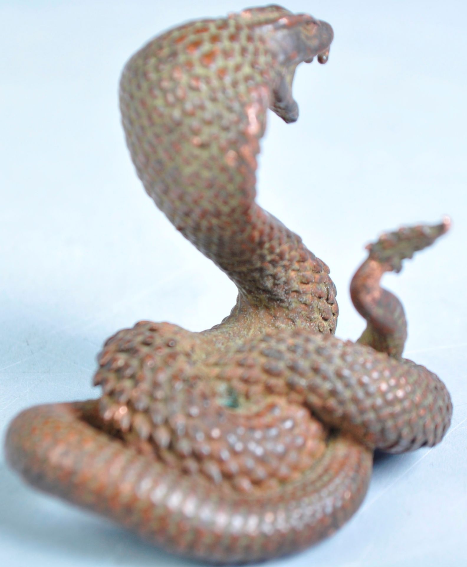 ANTIQUE JAPANESE MEIJI PERIOD SIGNED BRONZE OF A SNAKE - Image 3 of 5