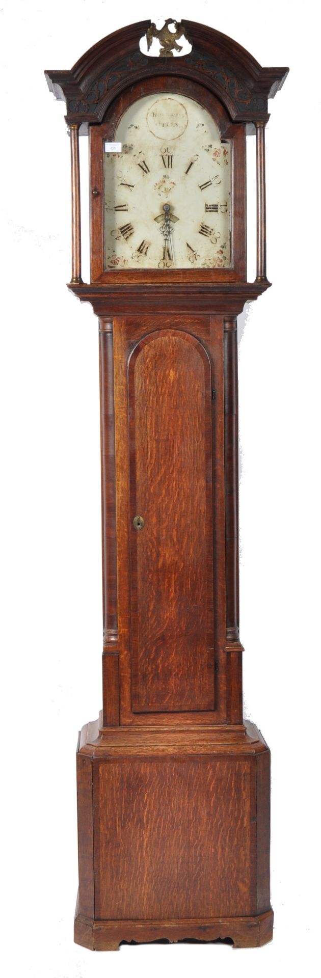 18TH CENTURY GEORGIAN PAINTED DIAL LONGCASE CLOCK