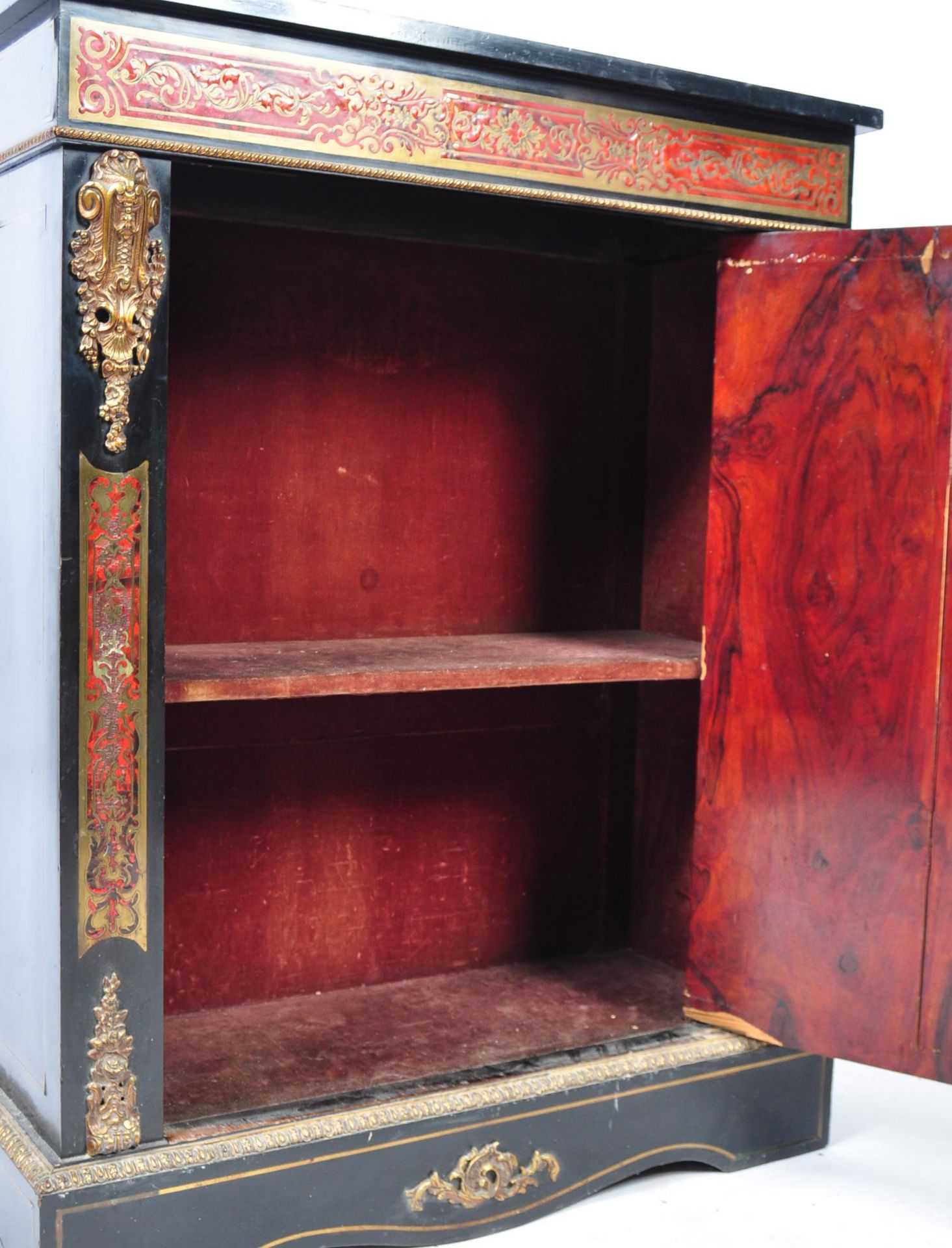 19TH CENTURY BOULLE WORK RED TORTOISESHELL PIER CABINET - Image 7 of 8