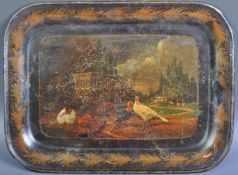 EARLY 19TH CENTURY GEORGIAN REGENCY PONTYPOOL TOLEWARE PAINTED TRAY