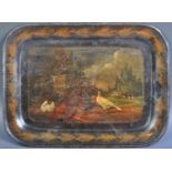 EARLY 19TH CENTURY GEORGIAN REGENCY PONTYPOOL TOLEWARE PAINTED TRAY